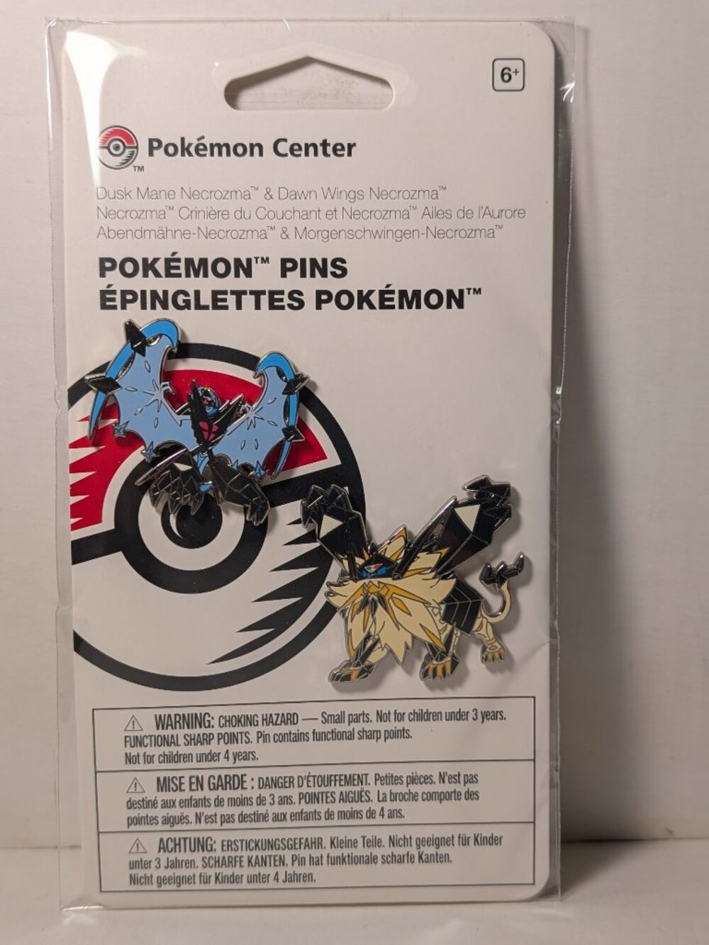Pokemon Dawn Wings & Dusk Mane Necrozma Enamel Pin Official Nintendo Badges Set